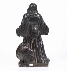 Francescano. Scultura in terracotta patinata. Plasticatore del XVIII secolo  - Asta Scultura | Cambi Time - Associazione Nazionale - Case d'Asta italiane