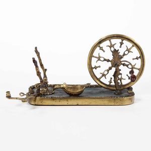 Filatoio da tavolo. Bronzo fuso e dorato. Base in legno. Francia XVIII secolo  - Asta Scultura | Cambi Time - Associazione Nazionale - Case d'Asta italiane
