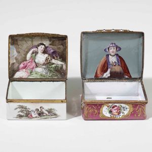 Due scatole in smalto dipinto e rame dorato. Francia o Germania XVIII-XIX secolo  - Asta Scultura | Cambi Time - Associazione Nazionale - Case d'Asta italiane