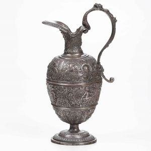 Da un modello di Francois Briot (1550-1616). Piccola anfora in stile manierista, metallo argentato. XIX secolo  - Asta Scultura | Cambi Time - Associazione Nazionale - Case d'Asta italiane