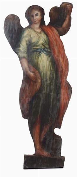 Coppia di silhouette dipinte ad olio su tavola, ambito senese del XVII secolo  - Asta Scultura e Oggetti d'Arte - Associazione Nazionale - Case d'Asta italiane