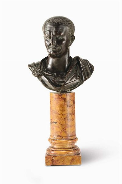 Busto di Vespasiano in bronzo fuso e cesellato  - Asta Scultura e Oggetti d'Arte - Associazione Nazionale - Case d'Asta italiane