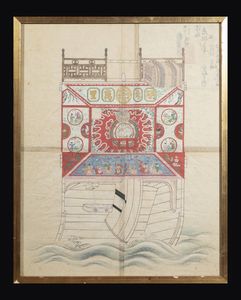 DIPINTO - Dipinto su pergamena  Cina  dinastia Qing  XX sec H cm 41x51