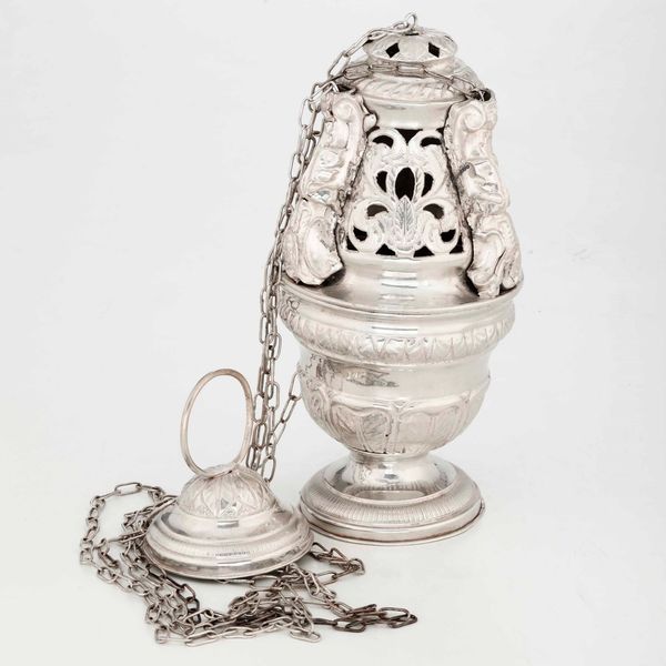 Turibolo in metallo argentato. Manifattura del XIX-XX secolo  - Asta Argenti | Cambi TIME - Associazione Nazionale - Case d'Asta italiane