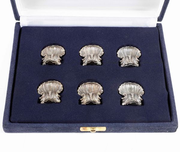 Sei segnaposto a forma di conchiglia in argento fuso. Argenteria artistica veneta del XX secolo  - Asta Argenti | Cambi TIME - Associazione Nazionale - Case d'Asta italiane