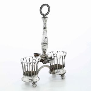 Lotti di tre oggetti in argento composto da oliera, formaggiera e zuccheriera. Varie manifatture italiane del XIX-XX secolo  - Asta Argenti | Cambi TIME - Associazione Nazionale - Case d'Asta italiane