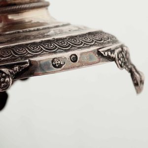 Coppia di salierine in argento e cristallo. Genova XIX secolo  - Asta Argenti | Cambi TIME - Associazione Nazionale - Case d'Asta italiane