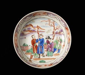 Arte Cinese - Tre piatti in porcellana bianco e blu Cina, Qing, periodo Kangxi, XVII-XVIII secolo