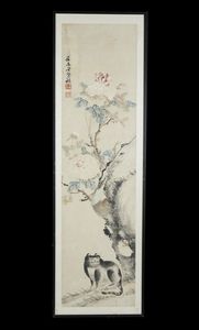 Arte Cinese : Rotolo verticale raffigurante avvoltoio Cina, dinastia Qing, XIX secolo  - Asta Asta 392 | ARTE ORIENTALE E ISLAMICA - ARTE AFRICANA, OCEANICA E DELLE AMERICHE - EAST AND SOUTH: ASIAN, ISLAMIC, INDIAN AND ETHNOGRAPIC ART Online - Associazione Nazionale - Case d'Asta italiane