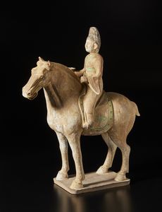 Arte Cinese - Figura in terracotta policromaCina, dinastia Han, I secolo