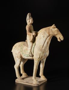 Arte Cinese : Figura in terracotta policromaCina, dinastia Han, I secolo  - Asta Asta 392 | ARTE ORIENTALE E ISLAMICA - ARTE AFRICANA, OCEANICA E DELLE AMERICHE - EAST AND SOUTH: ASIAN, ISLAMIC, INDIAN AND ETHNOGRAPIC ART Online - Associazione Nazionale - Case d'Asta italiane