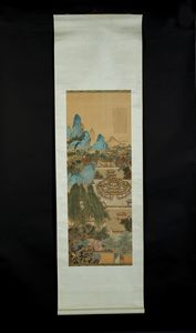 Arte Cinese - Anfora in giada verde marezzataCina, dinastia Qing, XIX secolo