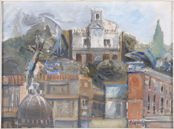 Spartaco Zianna : Tetti di Roma  - Asta Asta a Tempo - Arte Moderna e Contemporanea - Associazione Nazionale - Case d'Asta italiane