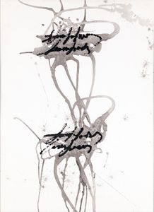 ALFREDO RAPETTI - Astratto su carta grigionero  50x70