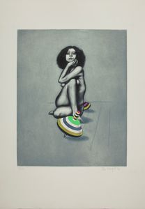 Peter Nagel - Donna e trottola