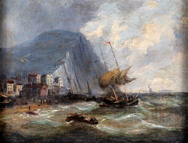 PITTORE DEL XIX SECOLO : Marina in burrasca  - Asta Asta a Tempo - Antiquariato - Associazione Nazionale - Case d'Asta italiane