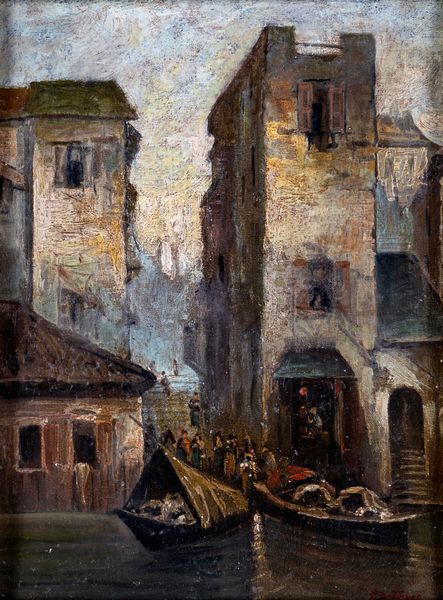 Pittore fine XIX/inizi XX secolo : Canale a Venezia  - Asta Asta a Tempo - Antiquariato - Associazione Nazionale - Case d'Asta italiane