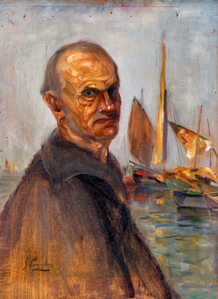 Pittore fine XIX/inizi XX secolo : Ritratto di uomo con orecchino  - Asta Asta a Tempo - Antiquariato - Associazione Nazionale - Case d'Asta italiane