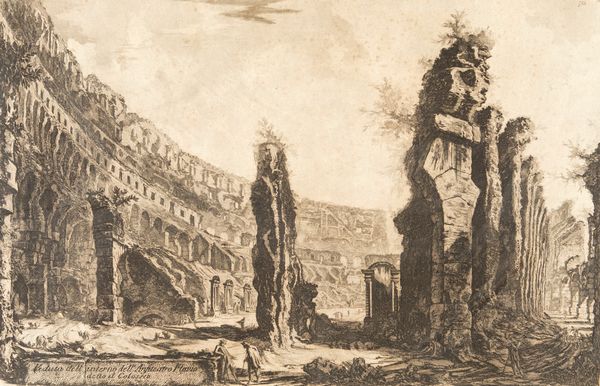 GIOVANNI BATTISTA PIRANESI : Veduta dell'interno dell'anfiteatro Flavio detto il Colosseo  - Asta Asta a Tempo - Antiquariato - Associazione Nazionale - Case d'Asta italiane
