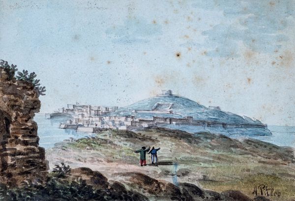 Anton Sminck Pitloo : Veduta di Gaeta  - Asta Asta a Tempo - Antiquariato - Associazione Nazionale - Case d'Asta italiane