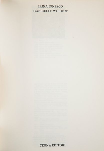 Irina Ionesco, Gabrielle Wittkop. Litanie per un'amante funebre  - Asta Asta a Tempo - Libri d'Arte e da Collezione - Associazione Nazionale - Case d'Asta italiane