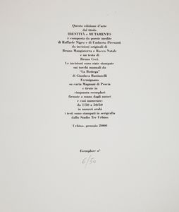 Bruno Mangiaterra - Rocco Natale. Raffaele Nigro - Umberto Piersanti. Identità e mutamento  - Asta Asta a Tempo - Libri d'Arte e da Collezione - Associazione Nazionale - Case d'Asta italiane