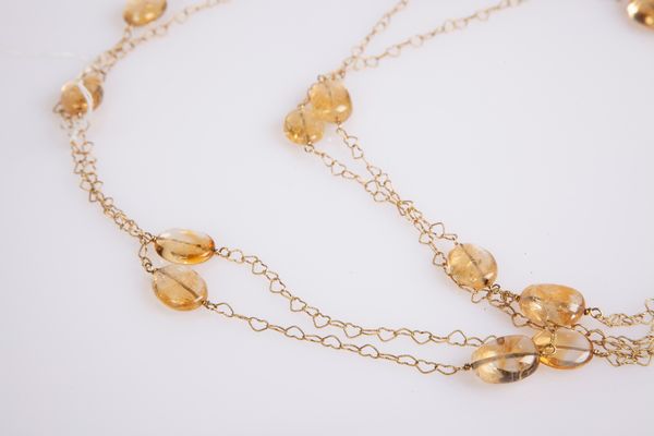 Collana laccio con quarzi citrini  - Asta Asta a Tempo - Gioielli e Preziosi - Associazione Nazionale - Case d'Asta italiane