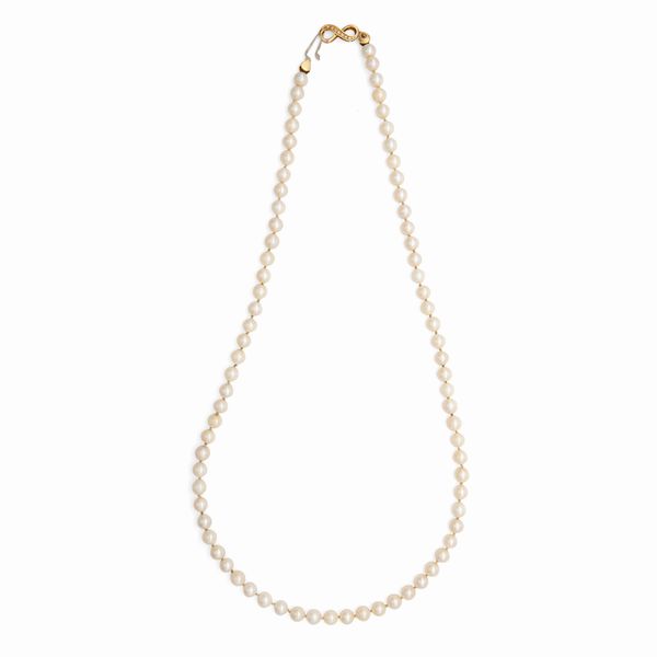 Collana di perle con chiusura in oro e brillanti  - Asta Asta a Tempo - Gioielli e Preziosi - Associazione Nazionale - Case d'Asta italiane