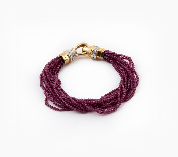 Bracciale in rubellite oro e brillanti  - Asta Asta a Tempo - Gioielli e Preziosi - Associazione Nazionale - Case d'Asta italiane