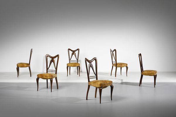 ULRICH GUGLIELMO (1904 - 1977) : attribuito. Sei sedie  - Asta Asta 393 | DESIGN E ARTI DECORATIVE DEL NOVECENTO Online - Associazione Nazionale - Case d'Asta italiane