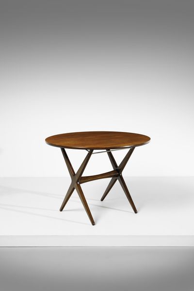 PARISI ICO (1916 - 1996) : Tavolo tondo reclinabile per Figli di Amedeo Cassina  - Asta Asta 393 | DESIGN E ARTI DECORATIVE DEL NOVECENTO Online - Associazione Nazionale - Case d'Asta italiane