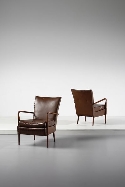 STUDIO TECNICO CASSINA : Coppia di poltrone 401  - Asta Asta 393 | DESIGN E ARTI DECORATIVE DEL NOVECENTO Online - Associazione Nazionale - Case d'Asta italiane