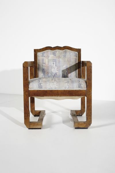 VALLOT VIRGILIO (1801 - 1982) : attribuito. Coppia di poltrone  - Asta Asta 393 | DESIGN E ARTI DECORATIVE DEL NOVECENTO Online - Associazione Nazionale - Case d'Asta italiane