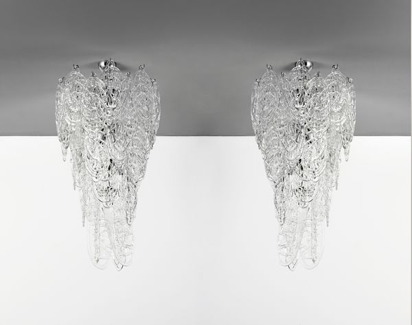 MANIFATTURA MURANESE : Coppia di lampade a sospensione  - Asta Asta 393 | DESIGN E ARTI DECORATIVE DEL NOVECENTO Online - Associazione Nazionale - Case d'Asta italiane