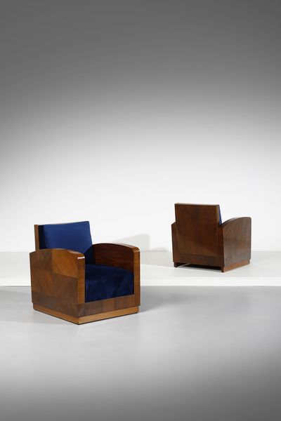 MANIFATTURA ITALIANA : Coppia di poltrone  - Asta Asta 393 | DESIGN E ARTI DECORATIVE DEL NOVECENTO Online - Associazione Nazionale - Case d'Asta italiane