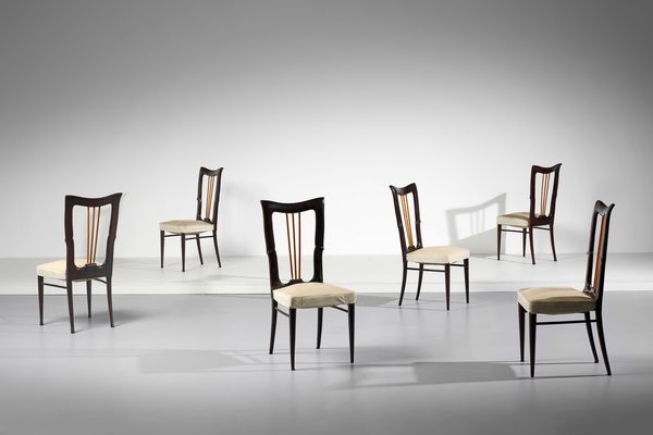 MANIFATTURA ITALIANA : Sei sedie  - Asta Asta 393 | DESIGN E ARTI DECORATIVE DEL NOVECENTO Online - Associazione Nazionale - Case d'Asta italiane