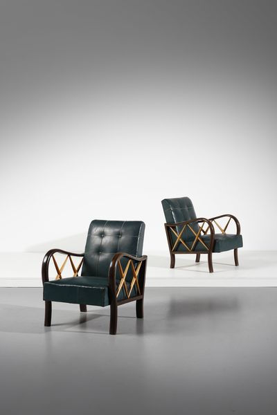 BUFFA PAOLO (1903 - 1970) : nello stile di . Coppia di poltrone  - Asta Asta 393 | DESIGN E ARTI DECORATIVE DEL NOVECENTO Online - Associazione Nazionale - Case d'Asta italiane