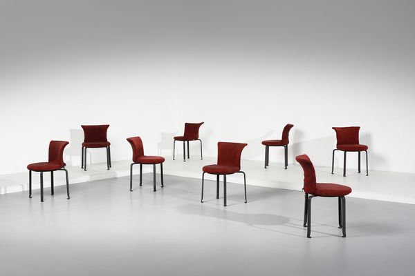 TAKAHAMA KAZUHIDE (n. 1930) : Otto sedie Miabi per B&B  - Asta Asta 393 | DESIGN E ARTI DECORATIVE DEL NOVECENTO Online - Associazione Nazionale - Case d'Asta italiane