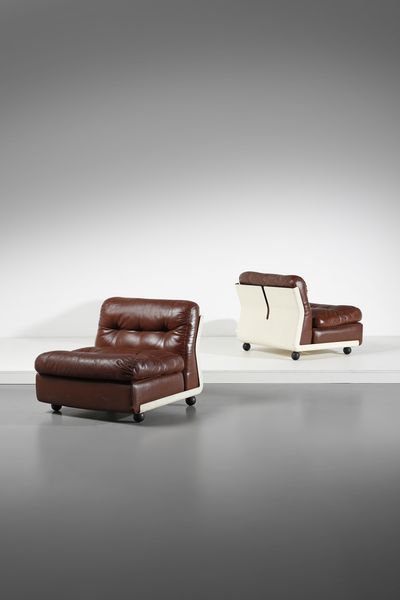 BELLINI MARIO (n. 1935) : Coppia di poltrone Amanta per B&B  - Asta Asta 393 | DESIGN E ARTI DECORATIVE DEL NOVECENTO Online - Associazione Nazionale - Case d'Asta italiane