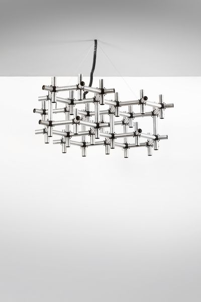 HAUSSMANN ROBERT (n. 1931) : Lampada a sospensione Atomic produzione Swiss Lamp  - Asta Asta 393 | DESIGN E ARTI DECORATIVE DEL NOVECENTO Online - Associazione Nazionale - Case d'Asta italiane