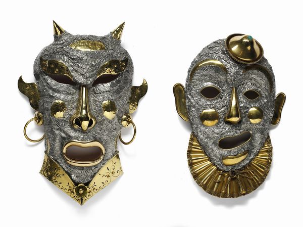 LAZZARINI LUCIANO : Coppia di volti allegorici  - Asta Asta 393 | DESIGN E ARTI DECORATIVE DEL NOVECENTO Online - Associazione Nazionale - Case d'Asta italiane