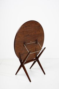 PARISI ICO (1916 - 1996) : Tavolo tondo reclinabile per Figli di Amedeo Cassina  - Asta Asta 393 | DESIGN E ARTI DECORATIVE DEL NOVECENTO Online - Associazione Nazionale - Case d'Asta italiane