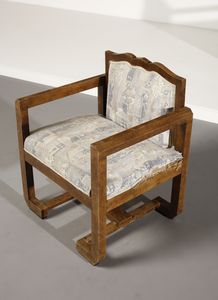 VALLOT VIRGILIO (1801 - 1982) : attribuito. Coppia di poltrone  - Asta Asta 393 | DESIGN E ARTI DECORATIVE DEL NOVECENTO Online - Associazione Nazionale - Case d'Asta italiane