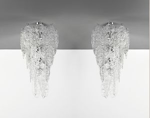 MANIFATTURA MURANESE - Coppia di lampade a sospensione