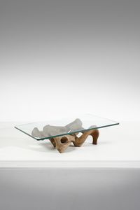 TREVI CLAUDIO (1928 - 1987) - attribuito. Tavolino da salotto con base scultorea