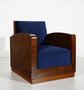 MANIFATTURA ITALIANA : Coppia di poltrone  - Asta Asta 393 | DESIGN E ARTI DECORATIVE DEL NOVECENTO Online - Associazione Nazionale - Case d'Asta italiane