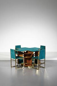 MENEGHETTI RENATO (n. 1947) : Tavolo da gioco Cubo con quattro sedie per DDD Design  - Asta Asta 393 | DESIGN E ARTI DECORATIVE DEL NOVECENTO Online - Associazione Nazionale - Case d'Asta italiane