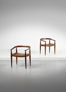 WEGNER HANS JORGEN (1914 - 2007) - Coppia di poltroncine JH501