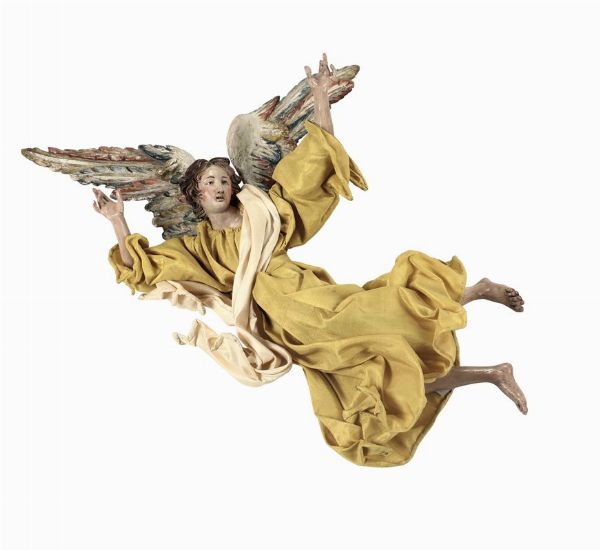 Angelo con veste gialla, Napoli, XVIII secolo  - Asta Importanti Opere e Arredi - Associazione Nazionale - Case d'Asta italiane