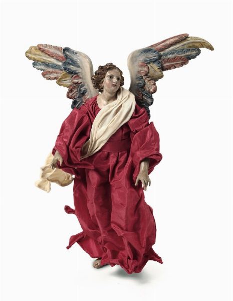 Angelo con veste rossa, Napoli, XVIII secolo  - Asta Importanti Opere e Arredi - Associazione Nazionale - Case d'Asta italiane